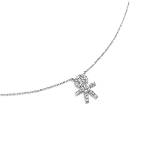 Colar em ouro branco e diamantes - Menino