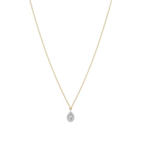 Colar em ouro branco e diamantes - Gota de Luz
