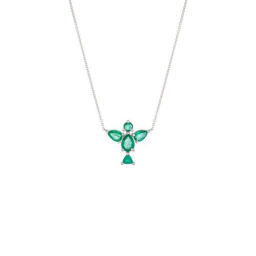 Colar em ouro branco e esmeraldas - Divino