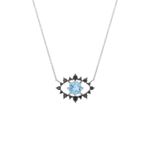 Colar em ouro branco  apatita e espin lios - Power Eye 0