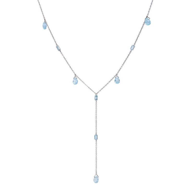 Colar em ouro branco e top zios azuis - Raio de Lua 0