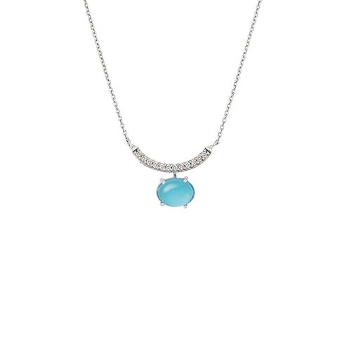 Colar em ouro branco, diamantes e apatita - Candy