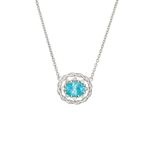 Colar em ouro branco  apatita n on e diamantes - Paradiso 0