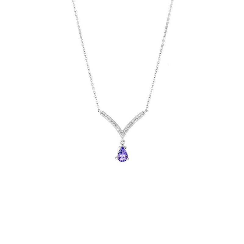 Colar em ouro branco tanzanita e diamantes - Victory 0
