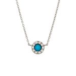 Colar em ouro branco  diamantes e turquesa - P len 0