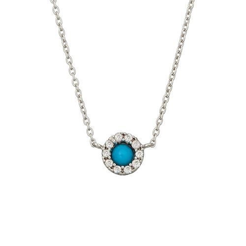 Colar em ouro branco, diamantes e turquesa - Pólen
