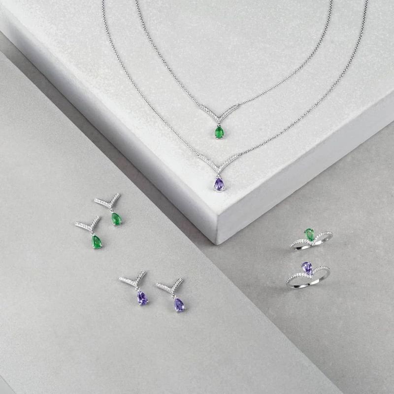 Colar em ouro branco tanzanita e diamantes - Victory 2