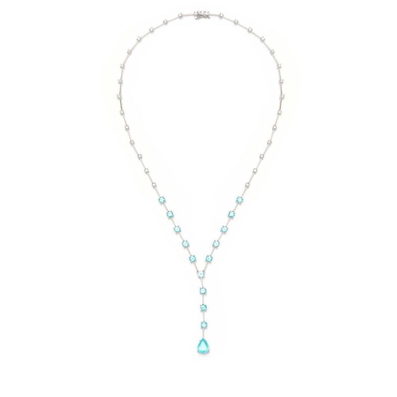 Colar em ouro branco turmalinas paraiba e diamantes - Eternity                                                                                         2