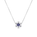 Colar em ouro branco  tanzanita e diamantes - Daisy 0