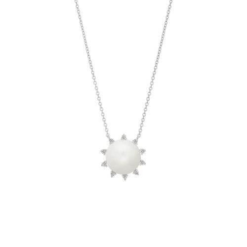 Colar em ouro branco, pérola e diamantes - Euphoria