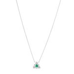 Colar em ouro branco  diamantes e esmeralda - Be Positive 0