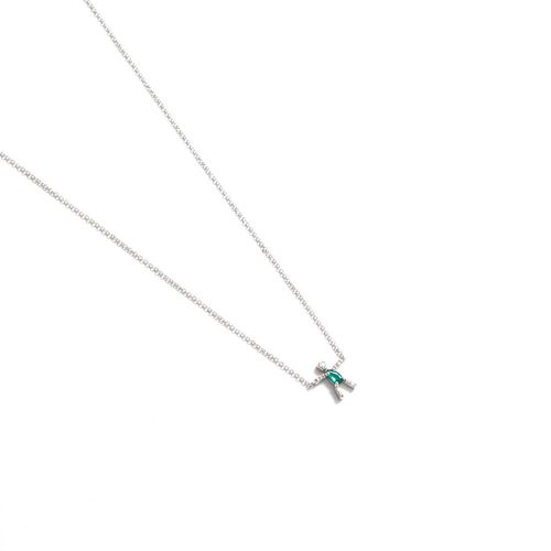 Colar em ouro branco, esmeralda e diamantes - Boys and Girls