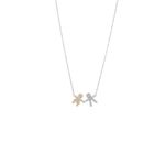 Colar em ouro branco  ouro rosa e diamantes - 1 menino e 1 menina - Lovely Family 0