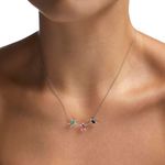 Colar em ouro branco  safira azul  rubi  esmeralda e diamantes - Boys and Girls                                                                        1