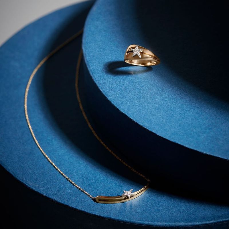 Colar em ouro branco  ouro amarelo e diamante - Make a Wish 3