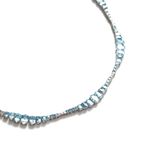 Colar em ouro branco  diamantes e  guas marinhas - ondas - Oceano 0