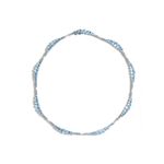 Colar em ouro branco  diamantes e  guas marinhas - ondas - Oceano 2