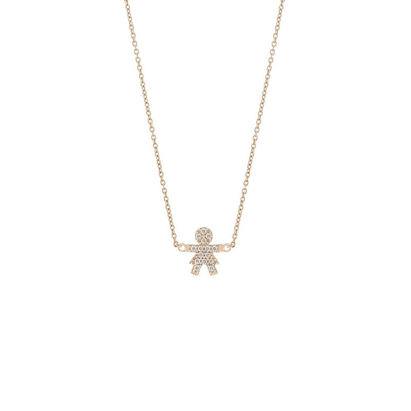 Colar em ouro rosa e diamantes - 1 menina - Lovely Family 0