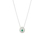 Colar em ouro branco  esmeraldas e diamantes - Fractal 0