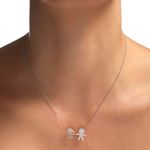 Colar em ouro branco  rosa e diamantes - Lovely Family                                                                                                 1