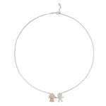 Colar em ouro branco  rosa e diamantes - Lovely Family                                                                                                 2