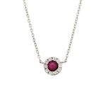 Colar em ouro branco  rubi e diamantes - P len 0