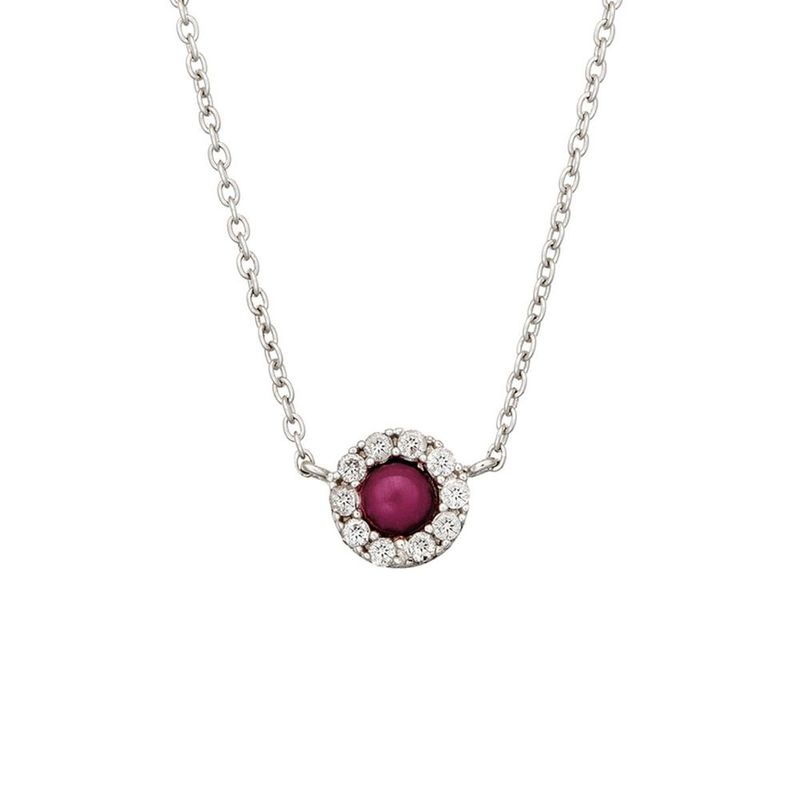 Colar em ouro branco  rubi e diamantes - P len 0