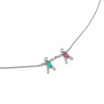 Colar em ouro branco  esmeralda  rubi e diamantes - Boys and Girls                                                                                     0