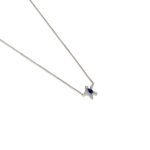 Colar em ouro branco  safira azul e diamantes - Boys and Girls 0