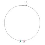 Colar em ouro branco  esmeralda  rubi e diamantes - Boys and Girls                                                                                     2