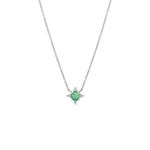 Colar em ouro branco  esmeralda e diamantes - Wish 0