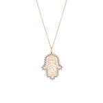 Colar em ouro rosa e diamantes - Hamsa 0