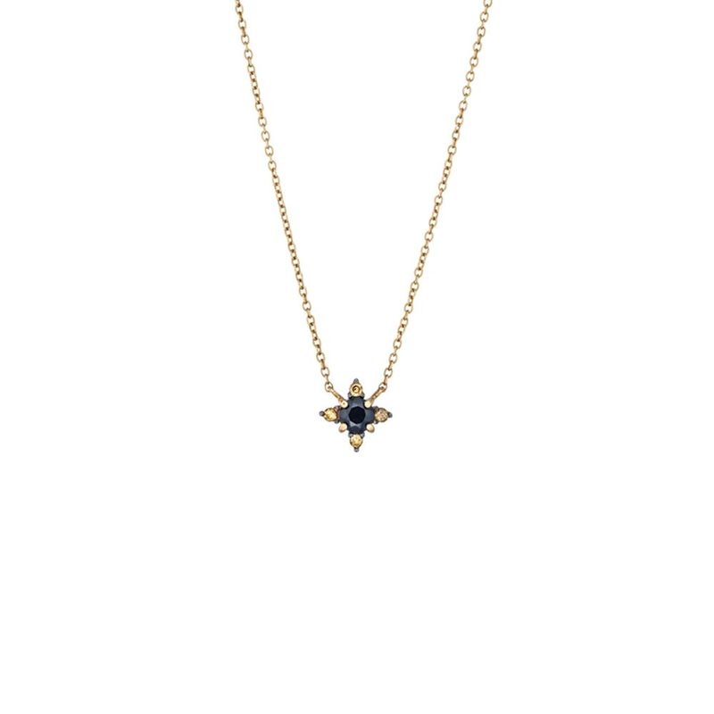 Colar em ouro rosa  espin lio e diamante dark brown - Wish 0
