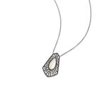 Colar em prata  ouro rosa  r dio negro  madrep rola e espin lios - Whiteheaven 0