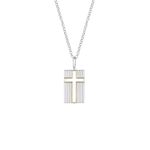 Colar em prata e ouro amarelo - cruz - Faith 0