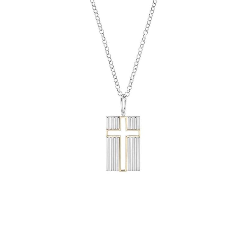 Colar em prata e ouro amarelo - cruz - Faith 0