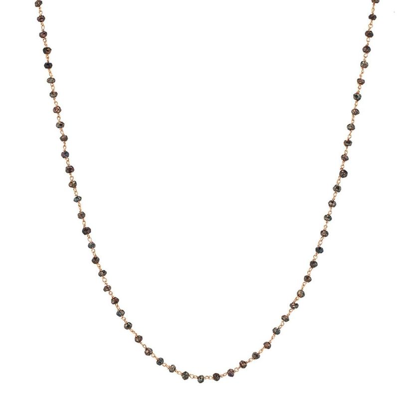 Colar em ouro rosa e espin lios brown - Eva 0