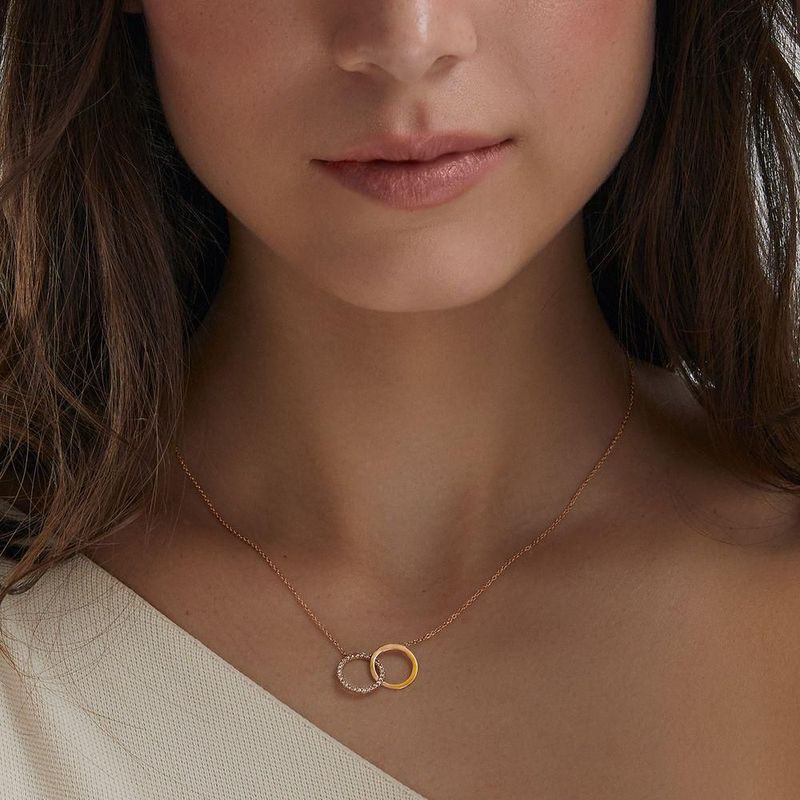 Colar em ouro rosa e diamantes - Eu e Voc  1