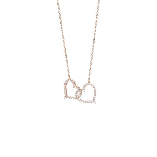 Colar em ouro rosa e diamantes - Eu e Você