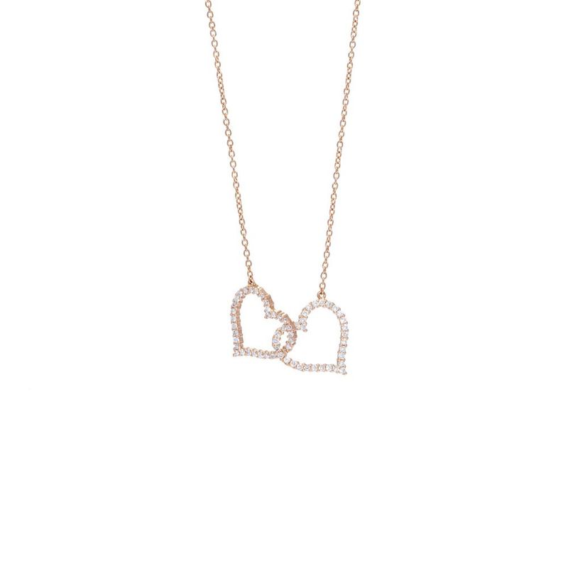 Colar em ouro rosa e diamantes - Eu e Voc  0