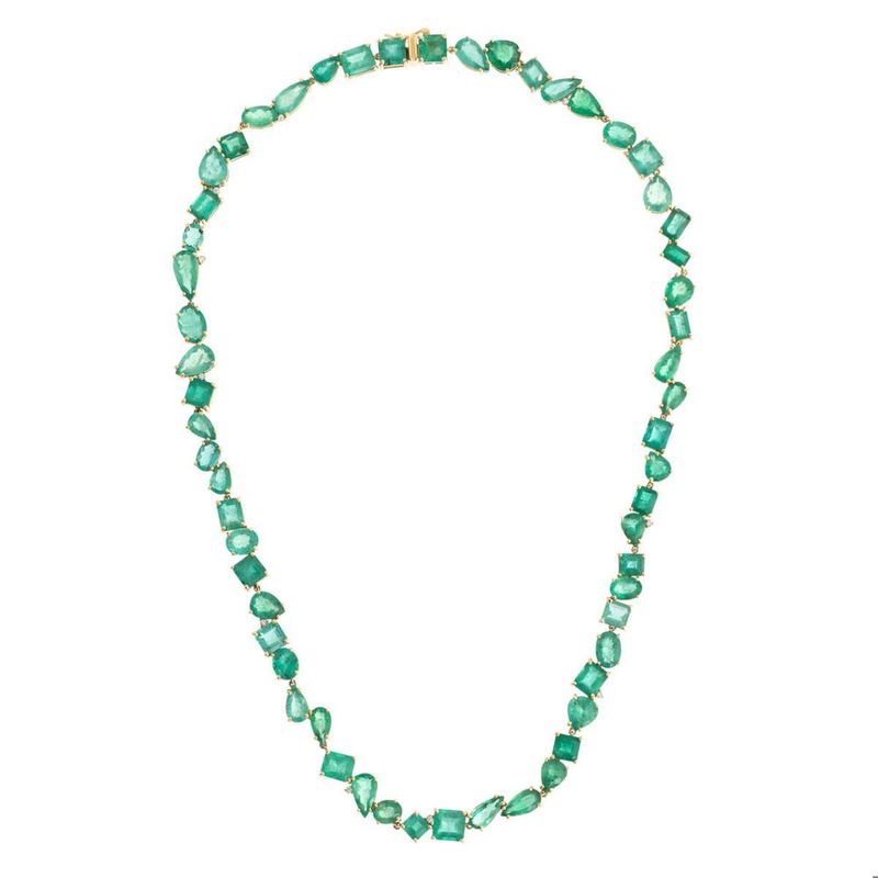 Colar ouro amarelo esmeraldas e diamantes Libert  1