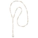 Colar em ouro rosa  top zios brancos e p rolas barrocas - Unique 0