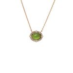 Colar em ouro rosa  turmalina verde  diamantes e diamantes dark brown - Bombom 0