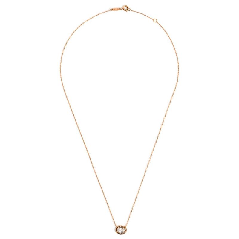 Colar em ouro rosa  diamante e diamante dark brown - Reverie 1