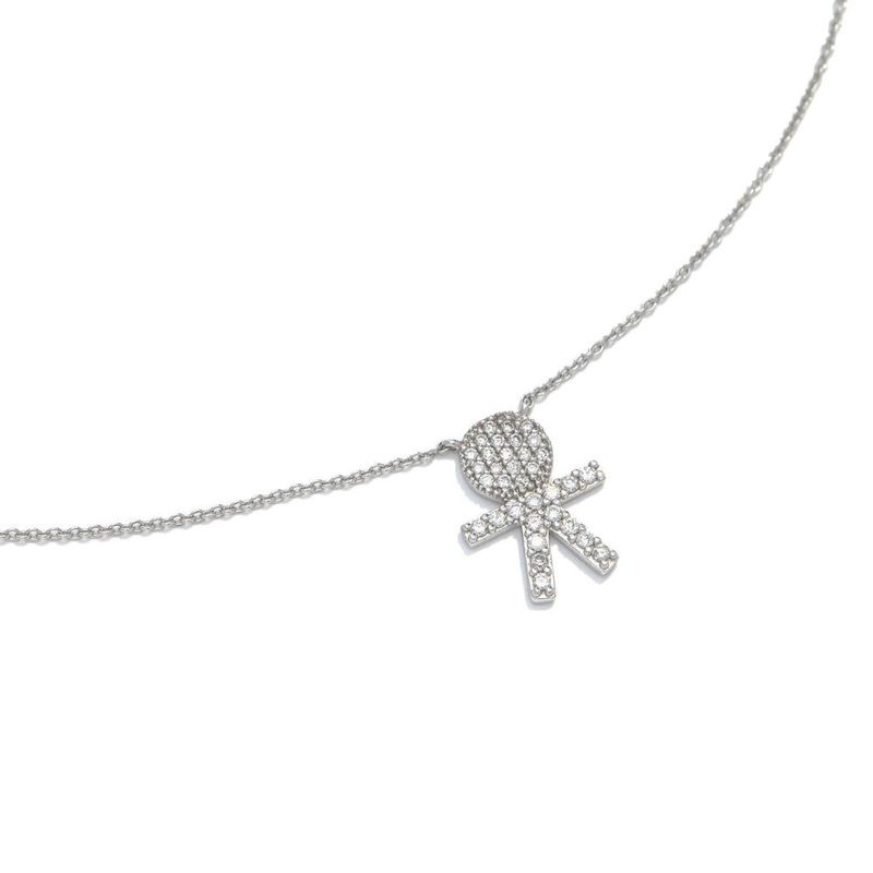 Colar ouro branco e diamantes - Lovely Family                                                                                                          0