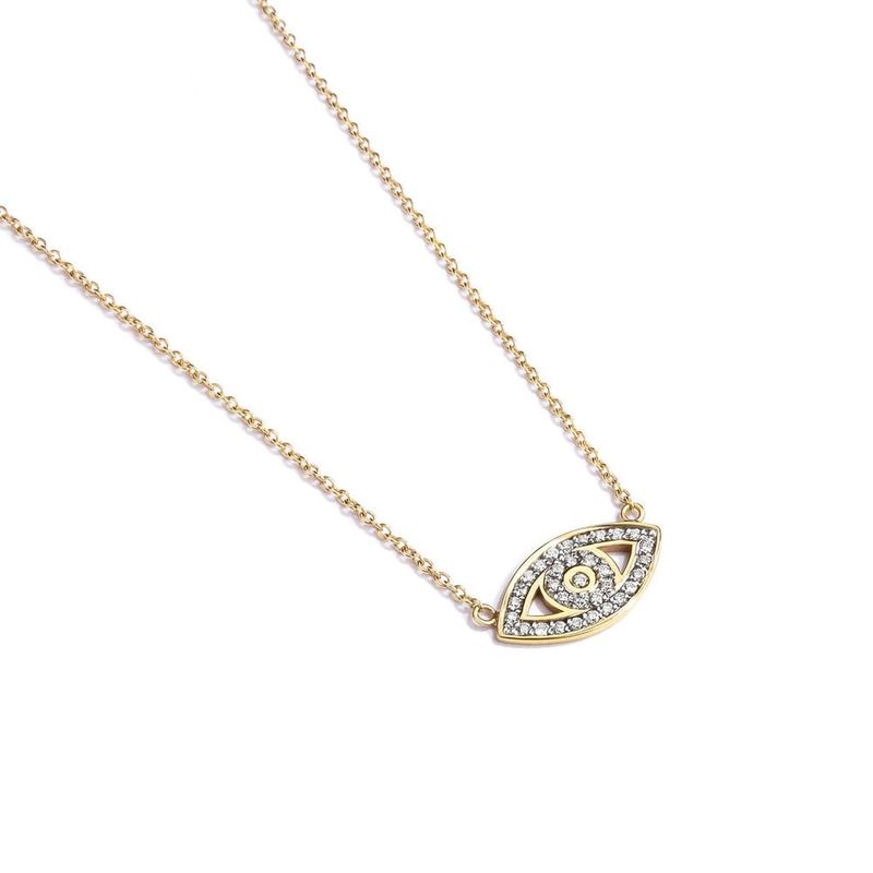 Colar ouro rosa e diamantes - olho grego - Spirit 0