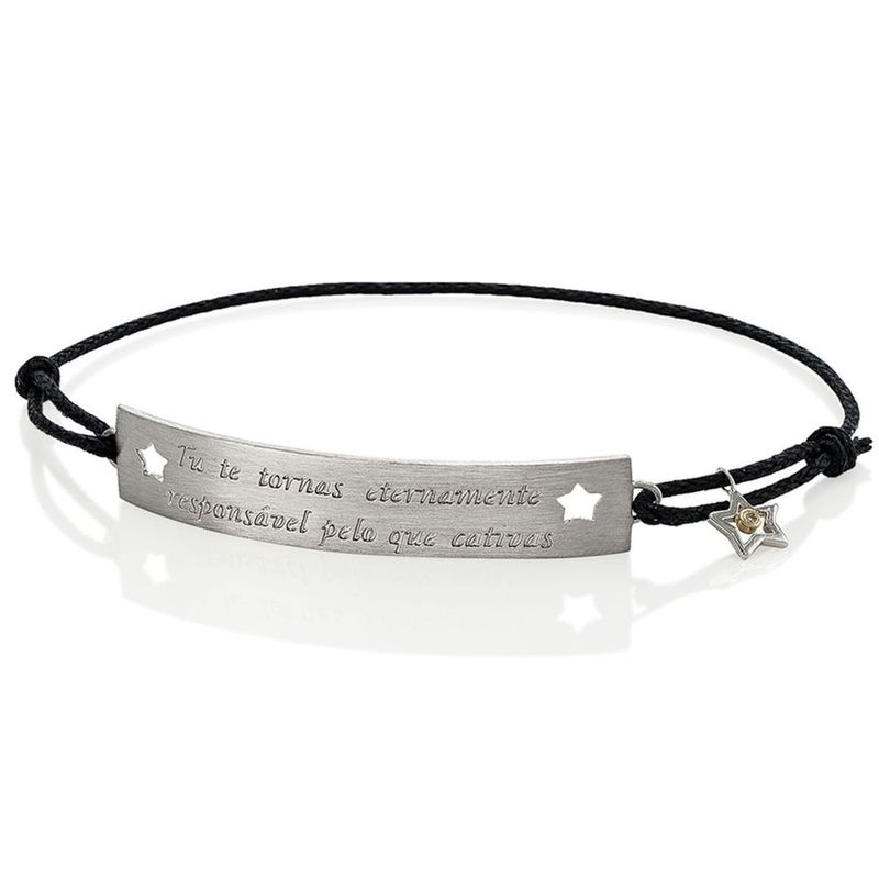 Pulseira em ouro amarelo  prata e diamante - tu te tornas - O Pequeno Pr ncipe 0