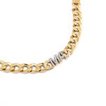 Pulseira em ouro amarelo e diamante - Gourmette                                                                                                        0