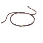 Pulseira em ouro amarelo  top zios brancos e fio de seda - pomba - Sorte 0