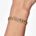Pulseira em ouro amarelo e diamante - Gourmette                                                                                                        1